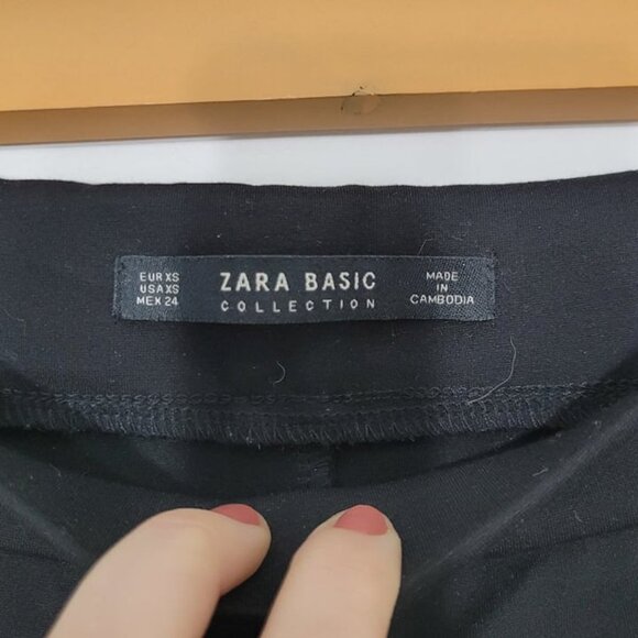 Zara Basic Collection Black Elastic Waist Slim Fit Dressy Pants Size XS - Picture 2 of 6